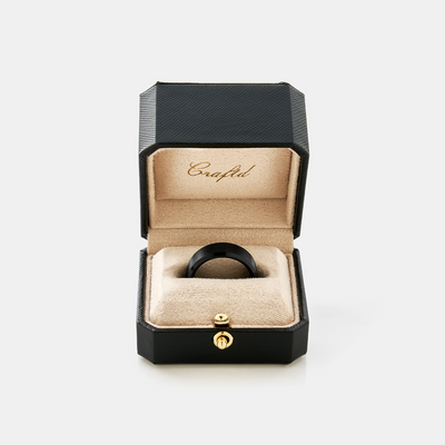 Bevelled Wedding Ring (Black) 8mm