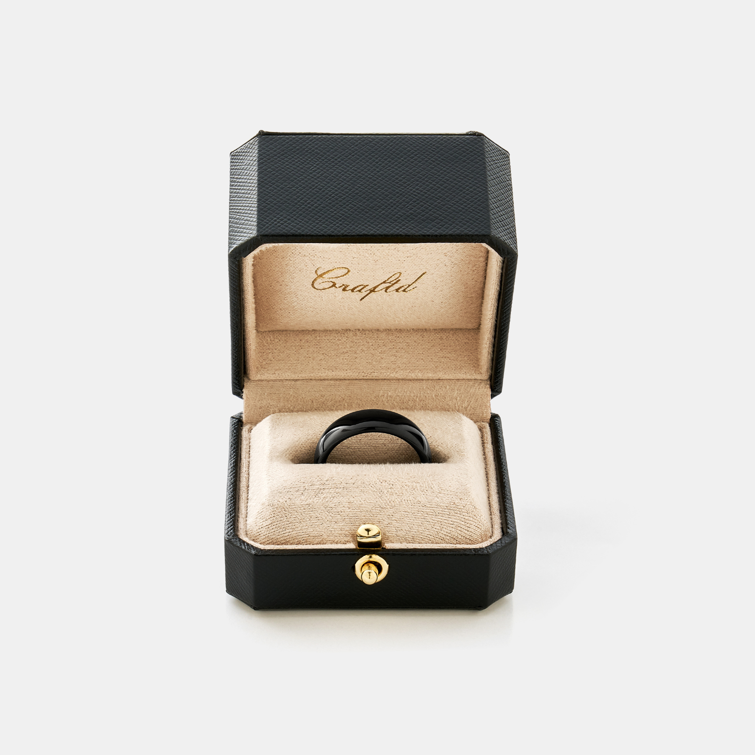 Rounded Wedding Ring (Black) 7mm