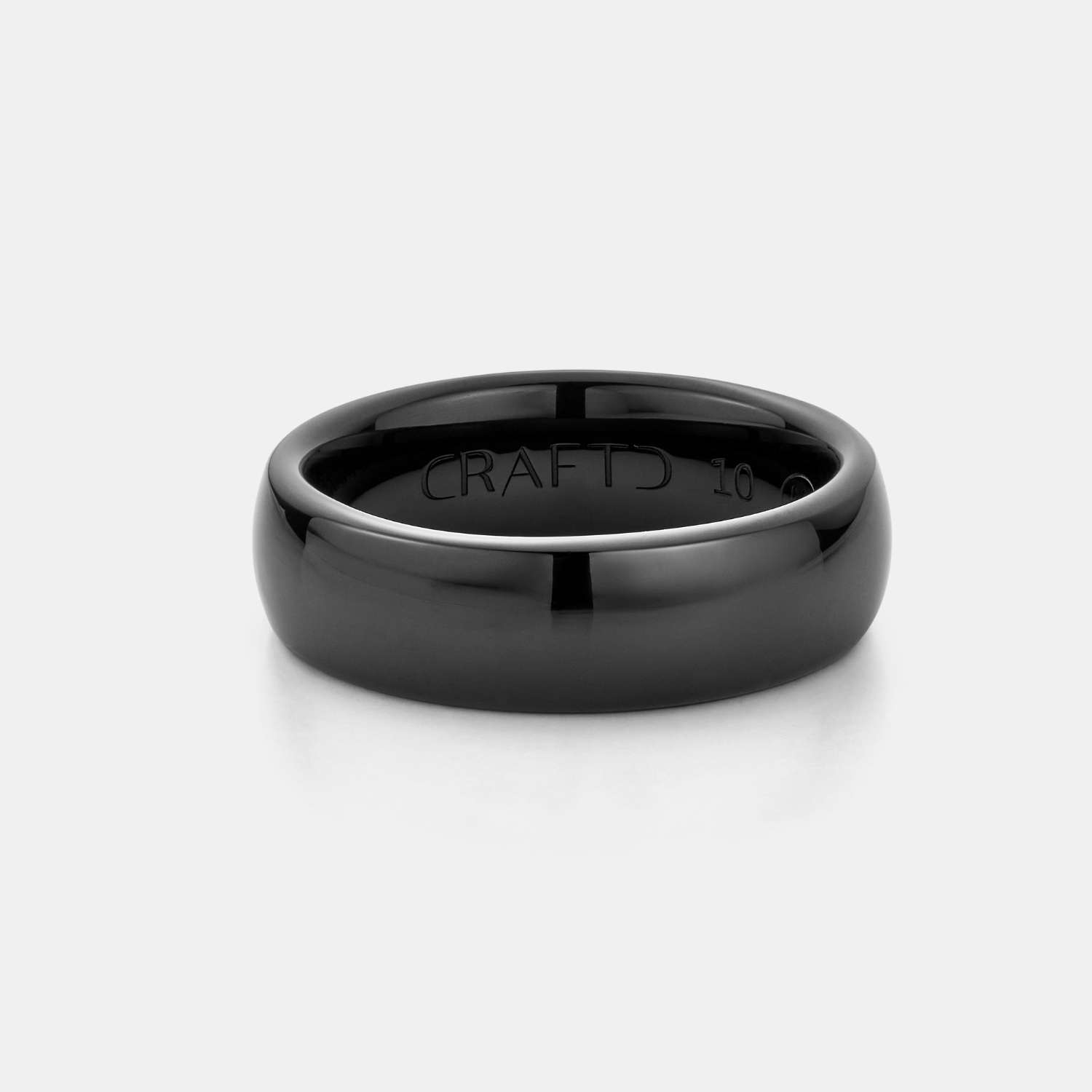 Rounded Wedding Ring (Black) 7mm